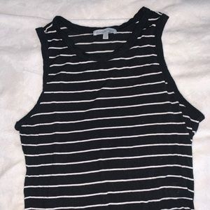 Charlotte Russe black and white striped tank